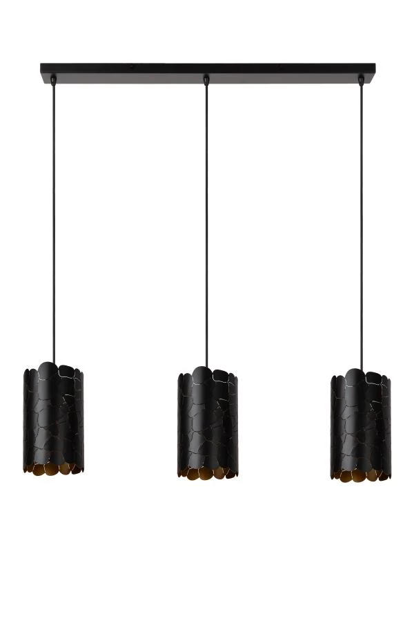 Lucide ALMELO - Lámpara colgante - 3xE27 - Negro - apagado